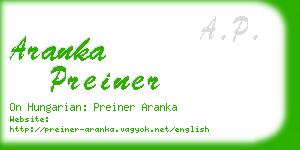 aranka preiner business card